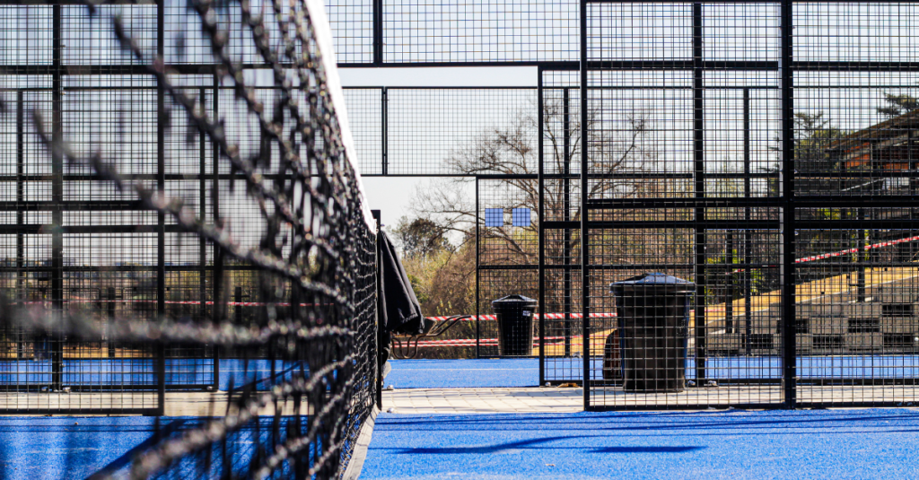 Modern padel court with stunning backdrop at padel parties in Johannesburg